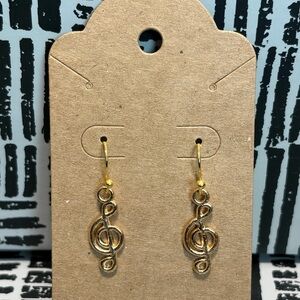 Gold Treble Clef Earrings